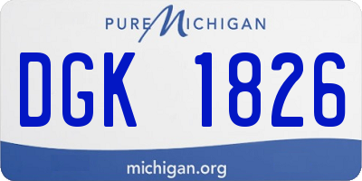 MI license plate DGK1826