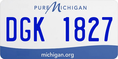 MI license plate DGK1827
