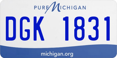 MI license plate DGK1831