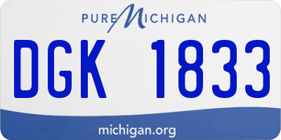 MI license plate DGK1833