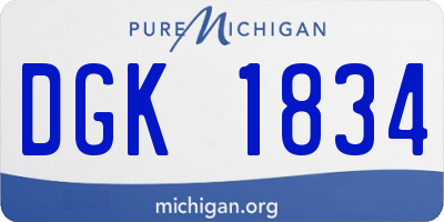 MI license plate DGK1834