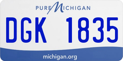 MI license plate DGK1835
