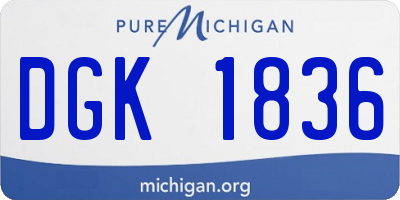 MI license plate DGK1836
