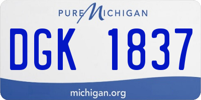 MI license plate DGK1837