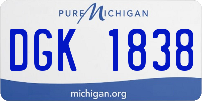 MI license plate DGK1838