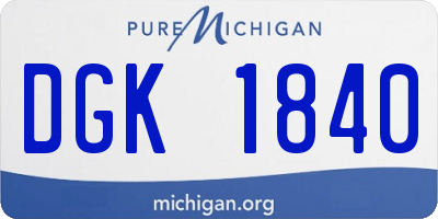 MI license plate DGK1840