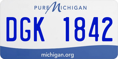 MI license plate DGK1842