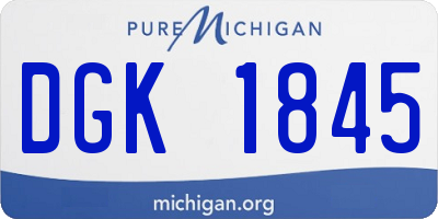 MI license plate DGK1845