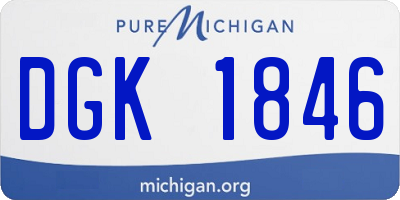 MI license plate DGK1846