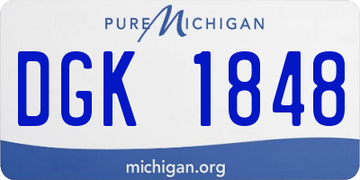 MI license plate DGK1848