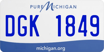 MI license plate DGK1849