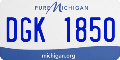 MI license plate DGK1850