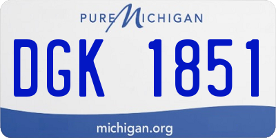 MI license plate DGK1851