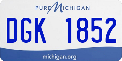 MI license plate DGK1852