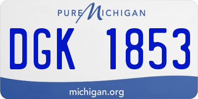 MI license plate DGK1853