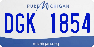 MI license plate DGK1854