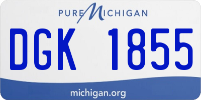 MI license plate DGK1855