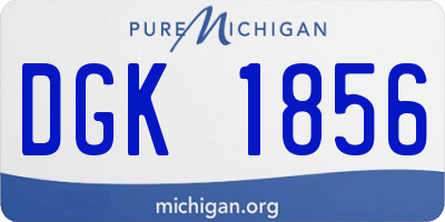 MI license plate DGK1856