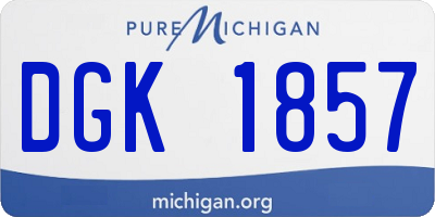 MI license plate DGK1857