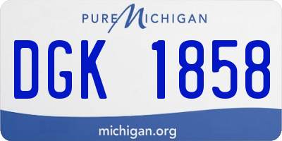 MI license plate DGK1858
