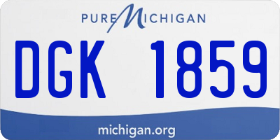 MI license plate DGK1859
