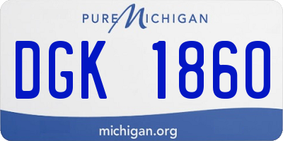 MI license plate DGK1860