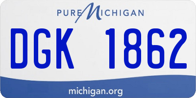 MI license plate DGK1862