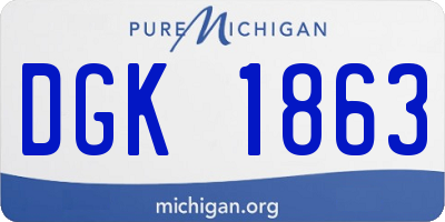 MI license plate DGK1863