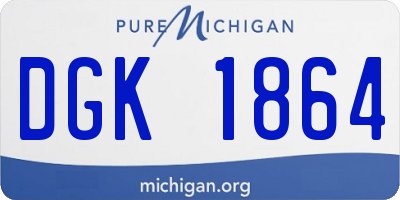 MI license plate DGK1864