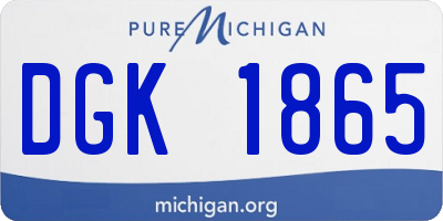 MI license plate DGK1865