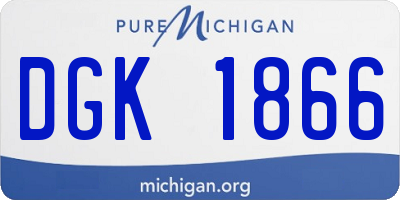 MI license plate DGK1866