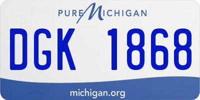 MI license plate DGK1868