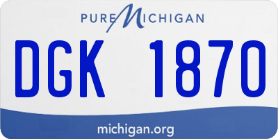 MI license plate DGK1870