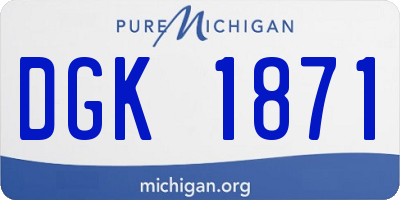 MI license plate DGK1871