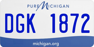 MI license plate DGK1872