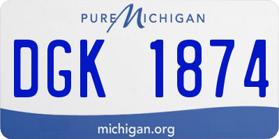 MI license plate DGK1874