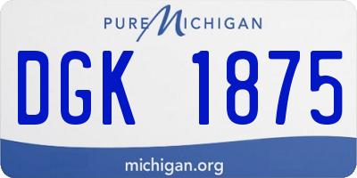 MI license plate DGK1875