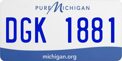 MI license plate DGK1881