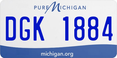 MI license plate DGK1884