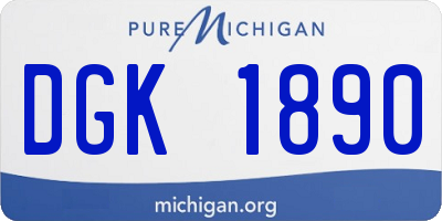 MI license plate DGK1890