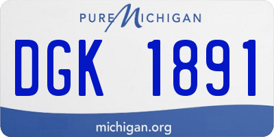 MI license plate DGK1891