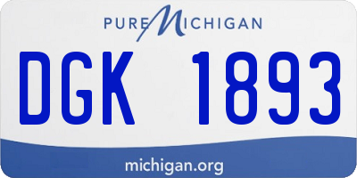MI license plate DGK1893