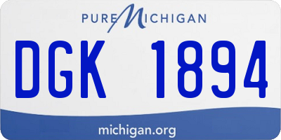 MI license plate DGK1894