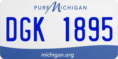 MI license plate DGK1895