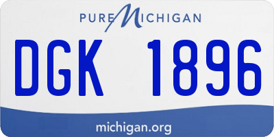 MI license plate DGK1896