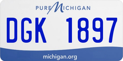 MI license plate DGK1897