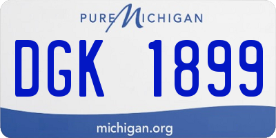 MI license plate DGK1899