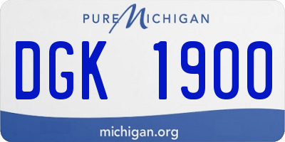 MI license plate DGK1900