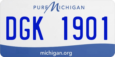 MI license plate DGK1901