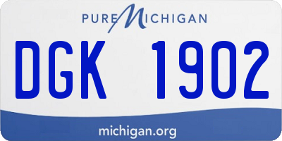 MI license plate DGK1902